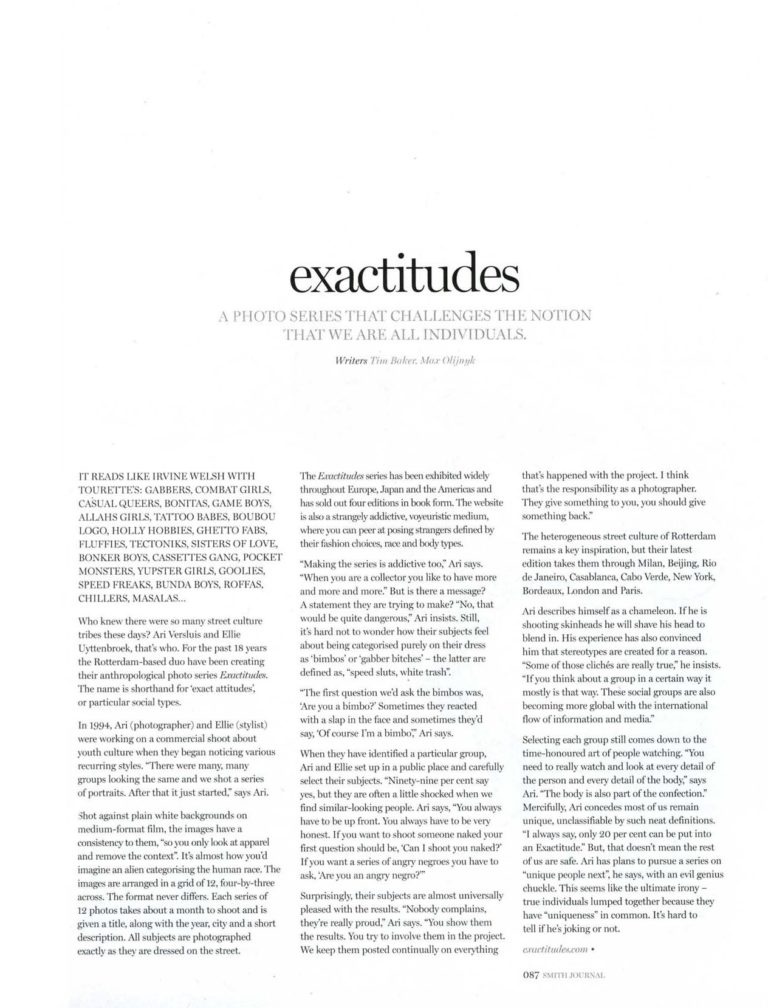 Exactitudes a photo series that challenges the notion that we are all individuals